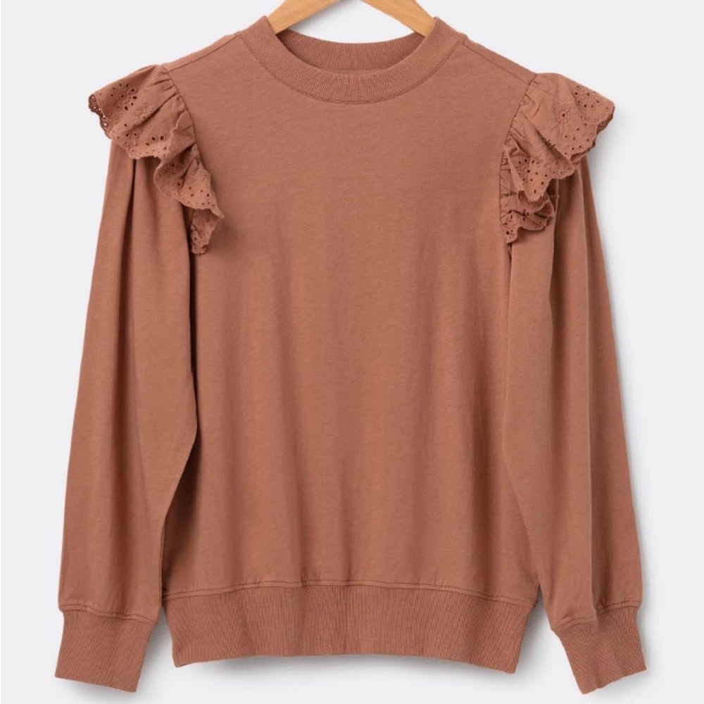 Good Hart by Matilda Jane eyelet ruffled sleeve jersey top